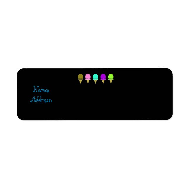 Summer Ice cream cones return address labels (Front)