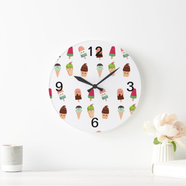summer ice cream large clock (Home)