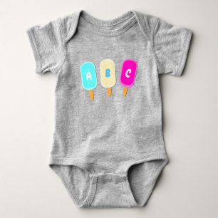 Summer Ice Cream Lollies Alphabet Baby Bodysuit