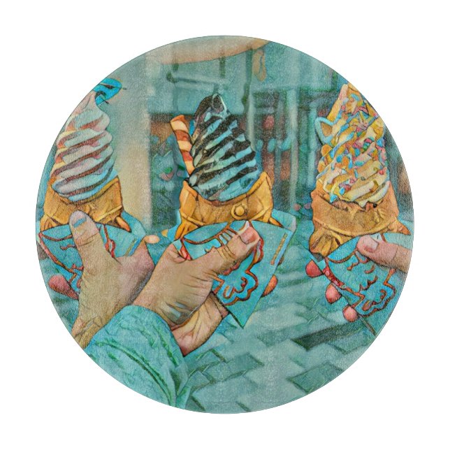 Summer ice cream lovers cutting board (Front)