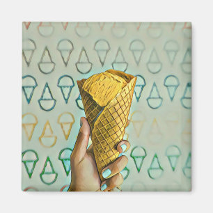 Summer ice cream lovers magnet