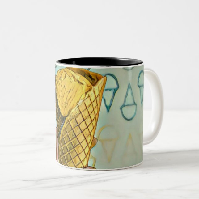 Summer ice cream lovers Two-Tone coffee mug (Front Right)