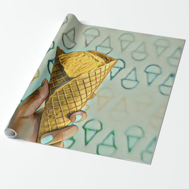 Summer ice cream lovers wrapping paper (Unrolled)