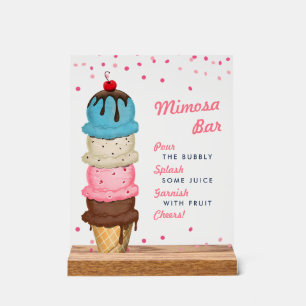Summer Ice Cream Mimosa Bar Bridal Shower Acrylic Sign