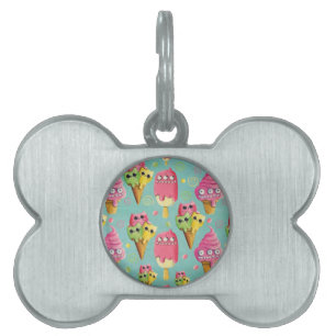 Summer Ice Cream Mix Pet Name Tag