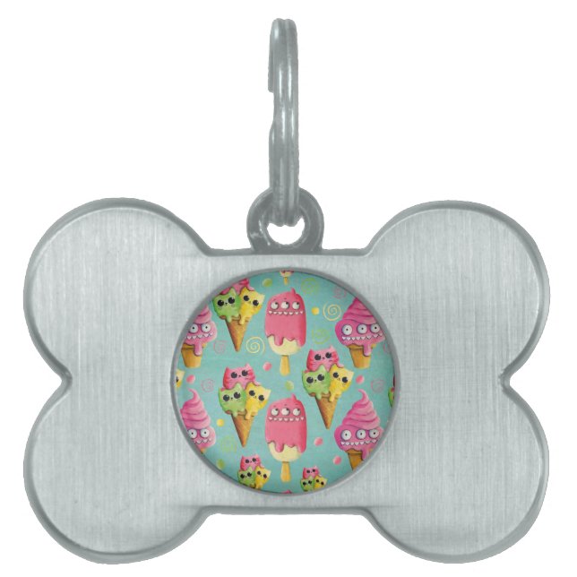 Summer Ice Cream Mix Pet Name Tag (Front)