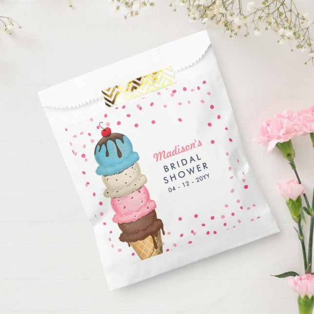Summer Ice Cream Modern Bridal Shower Favour Bags (Sealed)