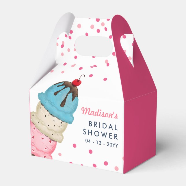 Summer Ice Cream Modern Bridal Shower Thank You Favour Box (Front Side)