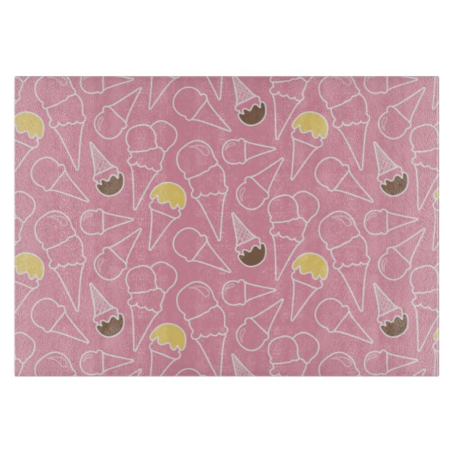 Summer Ice Cream Pattern Cutting Board (Front)