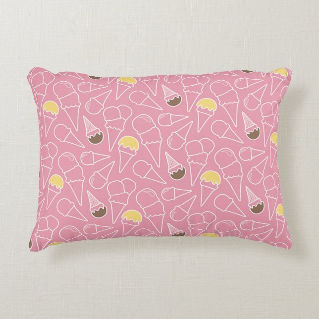 Summer Ice Cream Pattern Decorative Cushion (Front)