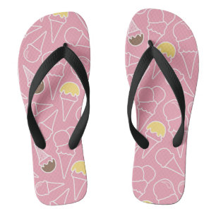 Summer Ice Cream Pattern Flip Flops