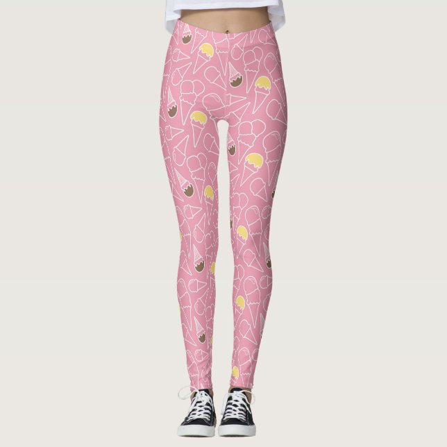 Summer Ice Cream Pattern Leggings (Front)