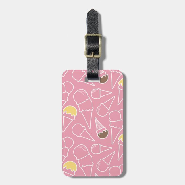 Summer Ice Cream Pattern Luggage Tag (Front Vertical)