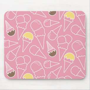 Summer Ice Cream Pattern Mouse Mat