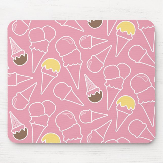 Summer Ice Cream Pattern Mouse Mat (Front)