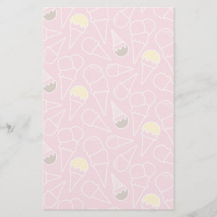 Summer Ice Cream Pattern Stationery