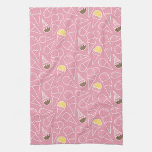Summer Ice Cream Pattern Tea Towel