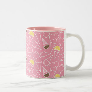 Summer Ice Cream Pattern Two-Tone Coffee Mug