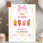 Summer Ice Cream Scream 4 Ice Cream 4th Birthday Invitation<br><div class="desc">Summer Ice Cream Birthday Invitation,  I Scream You Scream Four Ice Cream 4th Birthday Invitation,  Ice Cream Theme Birthday Invitation,  Summer Theme 4th Birthday Invitation, </div>