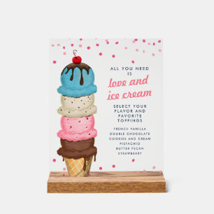 Summer Ice Cream Station Modern Bridal Shower Acrylic Sign