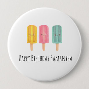 Summer Ice Cream Sticks 10 Cm Round Badge