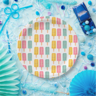 Summer Ice Cream Sticks Paper Plate