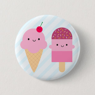 Summer Ice Cream Treats 6 Cm Round Badge