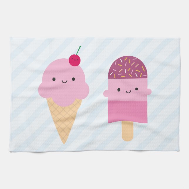 Summer Ice Cream Treats Tea Towel (Horizontal)