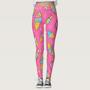 Summer Ice Creams Flavours Leggings