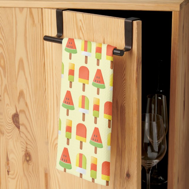 Summer Ice Lollies Pattern Tea Towel (Thirds Fold)