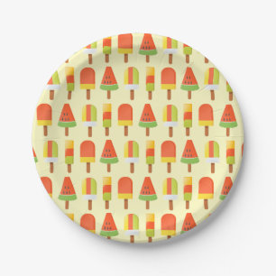 Summer Ice Lollies Popsicles Pattern Paper Plate