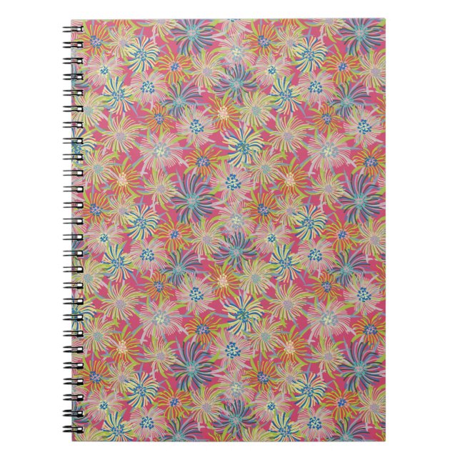 Summer Ice Plant Botanicals -Magenta Notebook (Front)