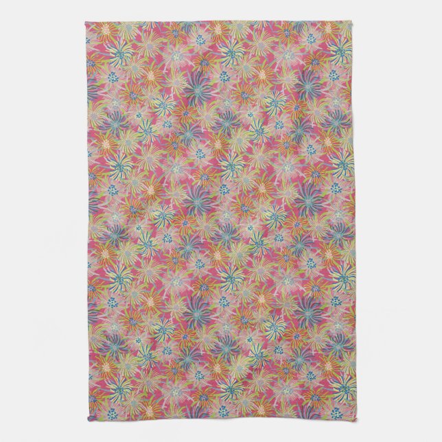 Summer Ice Plant-Rosie Botanical Tea Towel (Vertical)