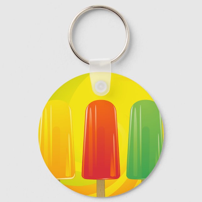 Summer Ice Pops Trio Bright Popsicles Key Ring (Front)