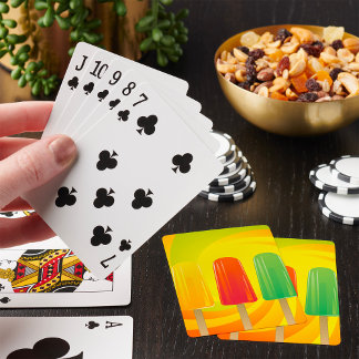 Summer Ice Pops Trio Bright Popsicles Playing Cards