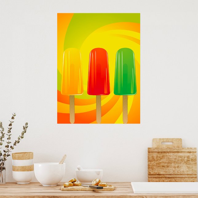 Summer Ice Pops Trio Bright Popsicles Poster (Creator Uploaded)
