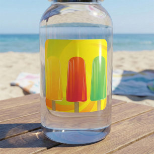 Summer Ice Pops Trio Bright Popsicles Square Sticker