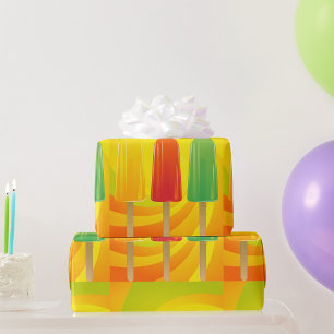 Summer Ice Pops Trio Bright Popsicles Wrapping Paper