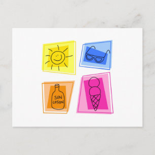 summer icons postcard