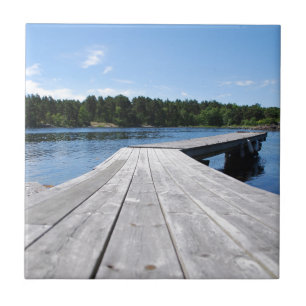 Summer idyll on a lonely Swedish fjord Tile