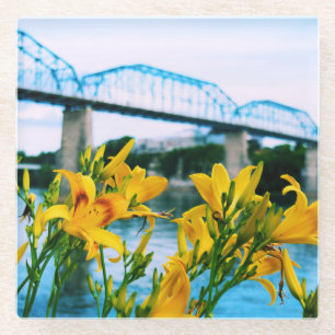 Summer in Chattanooga, TN - Walnut Street Bridge Glass Coaster