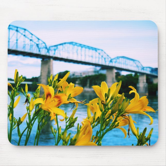 Summer in Chattanooga, TN - Walnut Street Bridge  Mouse Mat (Front)