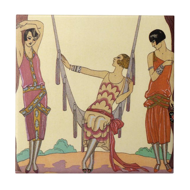 Summer in France Art Deco Tile (Front)