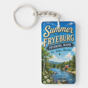 Summer in Fryeburg Maine Rectangle Acrylic Key Ring