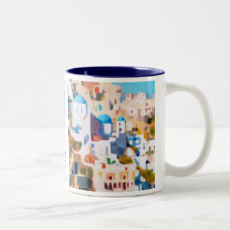Summer in Greece Two-Tone Coffee Mug