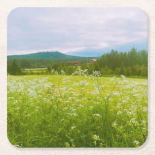 Summer in Hälsingland - Helsingia Square Paper Coaster