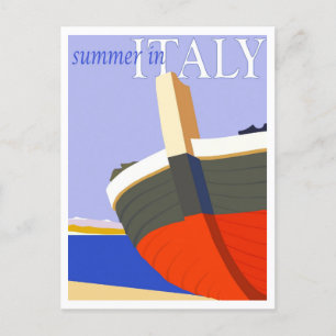 Summer in Italy, Retro Travel Postcard