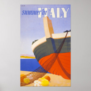 Summer in Italy Vintage Poster Restored
