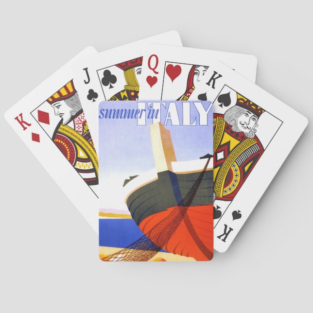 Summer in Italy Vintage Travel Playing Cards (Back)