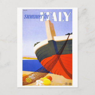 "Summer in Italy" Vintage Travel Poster Postcard
